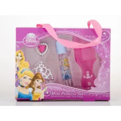 Disney Princess Ladies Confezione Regalo Mini Princess Set 8ml EDT Roll-On + Pettine + Tiara + Anello