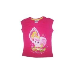 T-shirt Maglia Maglietta Bimba Bambina Disney Principesse Fucsia 3A