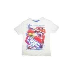 T-shirt Maglia Maglietta Bimbo Bambino Disney Cars Bianco 3A