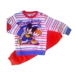 Pigiama Maglia Maglietta Pantalone Bimbo Neonato Disney Baby Mickey Rosso 18 M