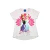 T-shirt Maglia Maglietta Cotone Elastico Bimba Bambina Disney Frozen Bianco 5A