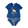 Completo Set 2pz Tshirt E Slip Intimo Bimba Bambina Disney Minnie Blu 10 - 12 Anni