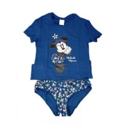 Completo Set 2pz Tshirt E Slip Intimo Bimba Bambina Disney Minnie Blu 10 - 12 Anni
