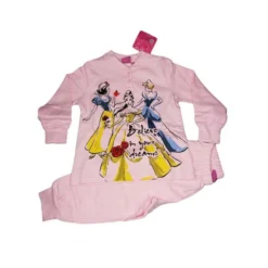 Pigiama Maglia Maglietta Pantalone Bimba Disney Principesse Rosa 5A