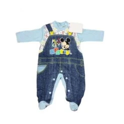 Tuta Tutina Cotone Bimbo Neonato Disney Baby Mickey Mouse Cielo 0 - 1 Mese