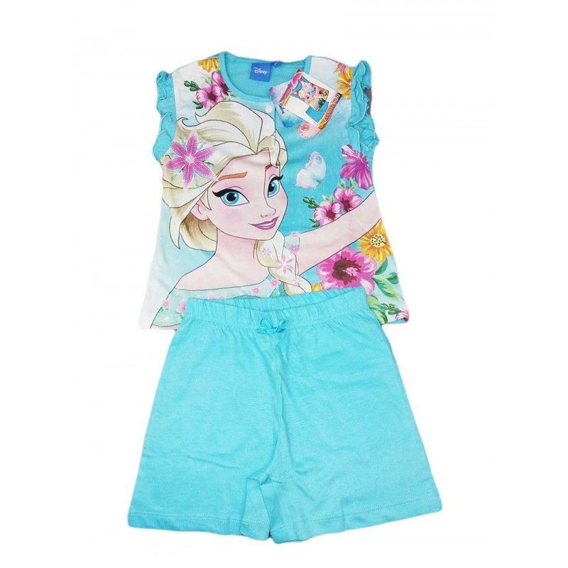 Pigiama Maglia Maglietta Pantaloncino Bimba Bambina Disney Frozen Turchese 4A 1 Pigiama Maglia Maglietta Pantaloncino Bimba Bambina Disney Frozen Turchese 4A